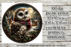 Christmas Wind Spinner, Owl Round Design, Snowy Owl, d2 Product Image 2