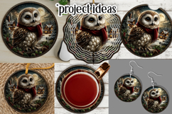 Christmas Wind Spinner, Owl Round Design, Snowy Owl, d2 Product Image 3