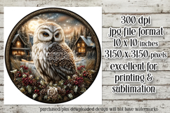 Christmas Wind Spinner, Owl Round Design, Snowy Owl, d3 Product Image 2