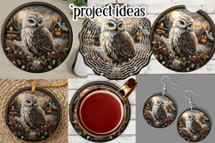 Christmas Wind Spinner, Owl Round Design, Snowy Owl, d3 Product Image 3