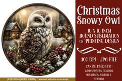 Christmas Wind Spinner, Owl Round Design, Snowy Owl, d4 Product Image 1
