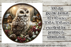 Christmas Wind Spinner, Owl Round Design, Snowy Owl, d4 Product Image 2