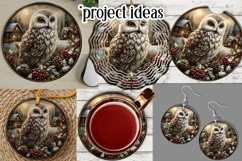 Christmas Wind Spinner, Owl Round Design, Snowy Owl, d4 Product Image 3