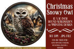 Christmas Wind Spinner, Owl Round Design, Snowy Owl, d5 Product Image 1