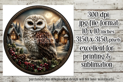 Christmas Wind Spinner, Owl Round Design, Snowy Owl, d5 Product Image 2