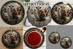 Christmas Wind Spinner, Owl Round Design, Snowy Owl, d5 Product Image 3