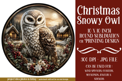 Christmas Wind Spinner, Owl Round Design, Snowy Owl, d6 Product Image 1