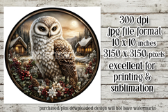 Christmas Wind Spinner, Owl Round Design, Snowy Owl, d6 Product Image 2