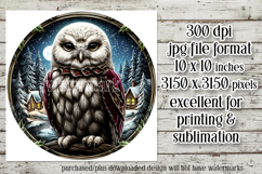 Christmas Wind Spinner, Owl Round Design, Snowy Owl, d7 Product Image 2