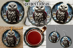 Christmas Wind Spinner, Owl Round Design, Snowy Owl, d7 Product Image 3