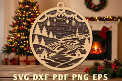 Christmas Winter Village Laser Cut SVG Product Image 1