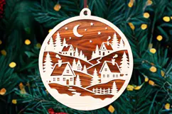 Christmas Winter Village Ornament Laser Cut SVG Product Image 2