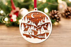 Christmas Winter Village Ornament Laser Cut SVG Product Image 3