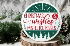 Christmas wishes And SVG ,Christmas Round SVG Design Product Image 3