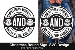 Christmas Round Sign SVG Design - flying reindeer co. santa Product Image 3