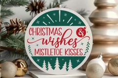 Christmas wishes And SVG ,Christmas Round SVG Design Product Image 2