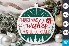 Christmas wishes And SVG ,Christmas Round SVG Design Product Image 1