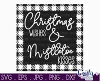 Christmas Wishes Buffalo Plaid Christmas Farmhouse Sign Svg Product Image 2