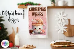 Hot Chocolate Christmas Kitchen Towel | Christmas Wishes PNG Product Image 1