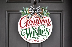 Christmas Wishes Round Door Hanger Svg Product Image 2