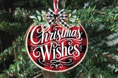 Christmas Wishes Round Door Hanger Svg Product Image 3