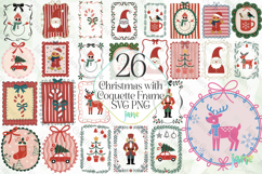 Christmas with Coquette Frame SVG PNG Bundle Product Image 1