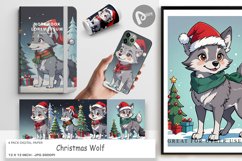 Digital Paper Cartoon Christmas Wolf Product Image 1