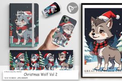 Digital Paper Cartoon Christmas Wolf Product Image 1