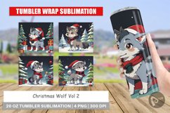 Tumbler Wrap Cartoon Christmas Wolf Product Image 1