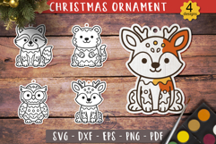Christmas Woodland Animal Ornament SVG Laser Painting Toy