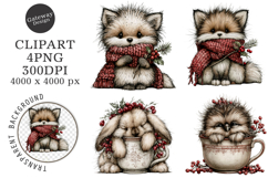 Christmas Woodland Animals Clipart Product Image 1