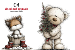 Christmas Woodland Animals Clipart Product Image 1