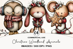 Christmas Woodland Animals Clipart Product Image 1