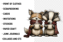 Christmas Woodland Animals Clipart Product Image 2