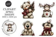 Christmas Woodland Animals Clipart Product Image 1