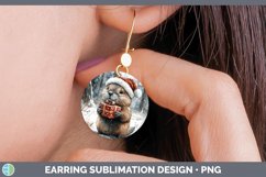 GorgeousChristmas Woodland Round Earrings design.