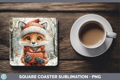 GorgeousChristmas Woodland Square Coaster design.