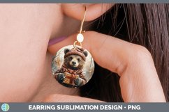 GorgeousChristmas Woodland Round Earrings design.