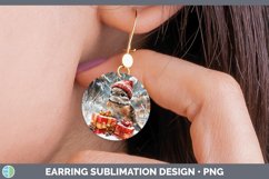 GorgeousChristmas Woodland Round Earrings design.