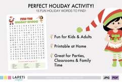 Easy Christmas puzzle sheet for classrooms