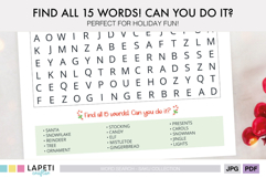 Printable Christmas activity page for children