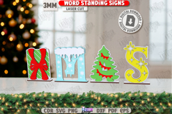 Christmas Word Standing Signs Laser Cut Bundle | Home Decor Product Image 3
