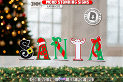 Christmas Word Standing Sign Laser Cut|Xmas Decorations SVG Product Image 1