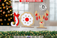 Christmas Word Standing Signs Laser Cut Bundle | Home Decor Product Image 9