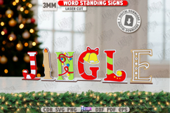 Christmas Word Standing Signs Laser Cut Bundle | Home Decor Product Image 12
