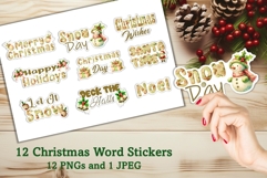 9 Christmas WordsStickers JPEG and PNGs Product Image 1
