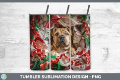 GorgeousChristmas Wrapping Dogs Tumbler design.