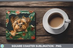 GorgeousChristmas Wrapping Dogs Square Coaster design.