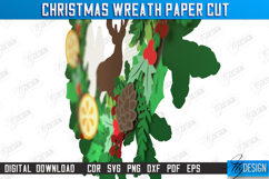 Christmas Wreath Paper Cut | Porch Decorating | Door Wreath Product Image 2