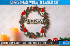 Christmas Wreath Laser Cut Bundle, Christmas Wall Hangers Product Image 3